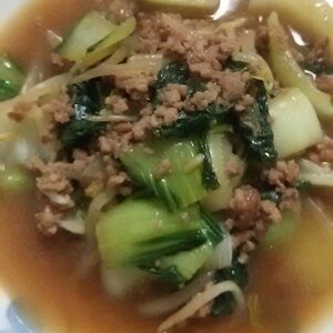 青梗菜（チンゲンサイ）とひき肉の中華炒め